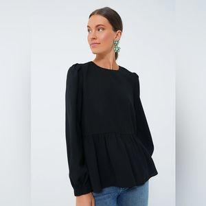 POMANDER PLACE
Black Carlota Peplum Blouse SMALL